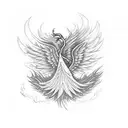 a Phoenix riseing from his ashes tattoo design idea