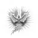 a Phoenix riseing from his ashes tattoo design idea