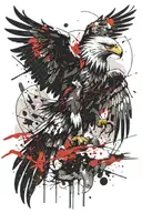 warrior kills eagle tattoo design idea