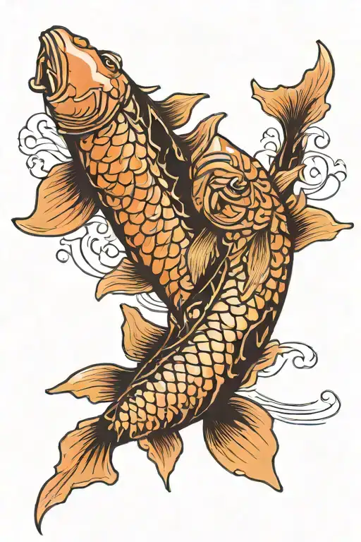 two koi fish swimming opposite directions tattoo design idea