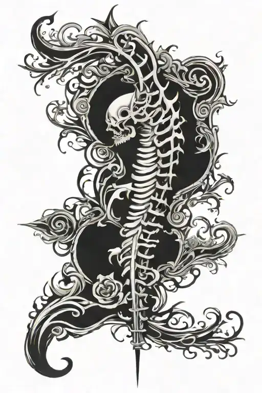spine tattoo design featuring tattoo design idea