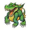 Crocodile Eats Fish tattoo design idea