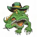 Crocodile Eats Fish tattoo design idea