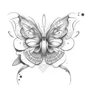 borboleta com flores tattoo design idea