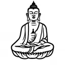 buddha with computer and 49 tattoo design idea