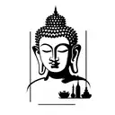 buddha with computer and 49 tattoo design idea