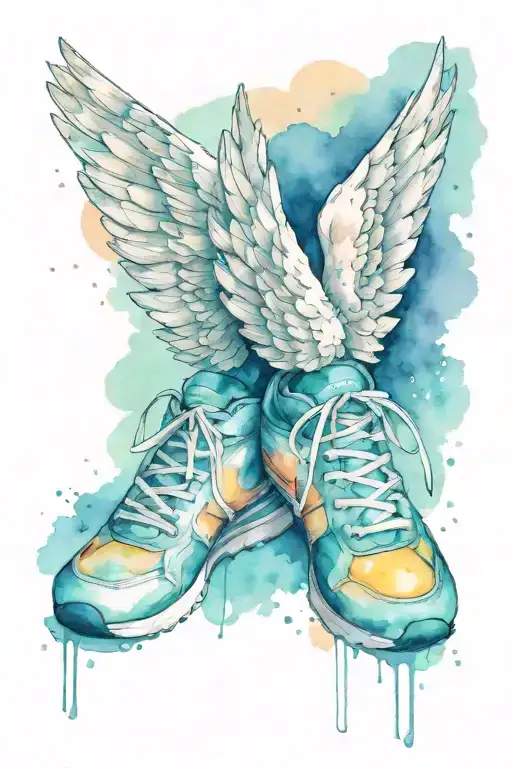 Isaiah 40:32, running shoes, wings tattoo design idea