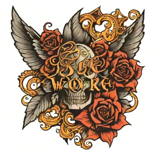 let it all work out writing  tattoo design idea