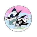 2 manta rays swimming tattoo design idea