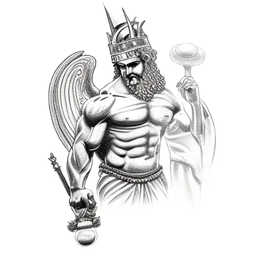 zeus and hades greek gods tattoo design idea