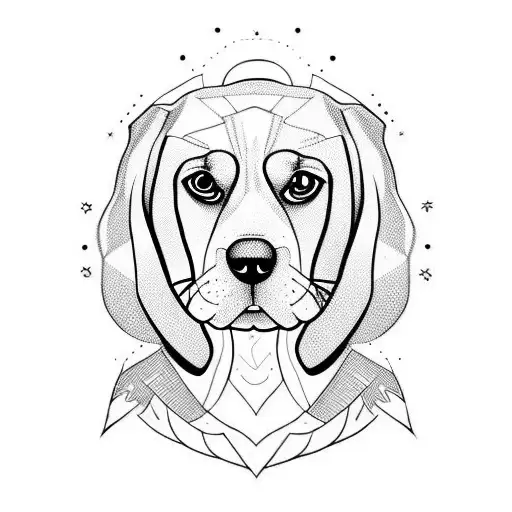Beagle dog  tattoo design idea