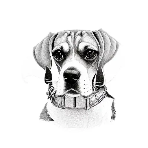 Beagle dog  tattoo design idea