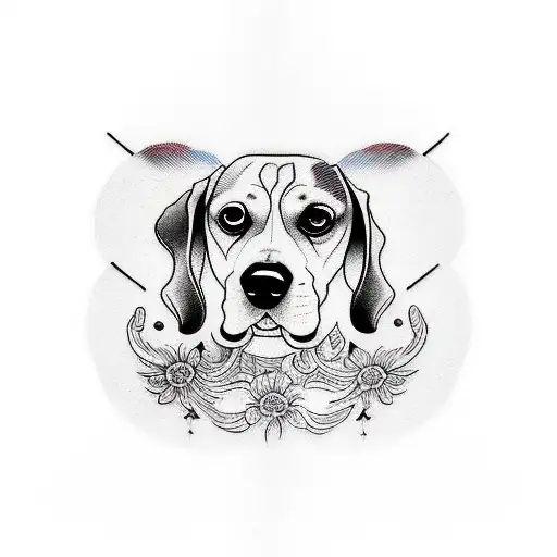 Beagle dog  tattoo design idea