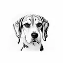 Beagle dog  tattoo design idea