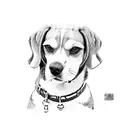 Beagle dog  tattoo design idea