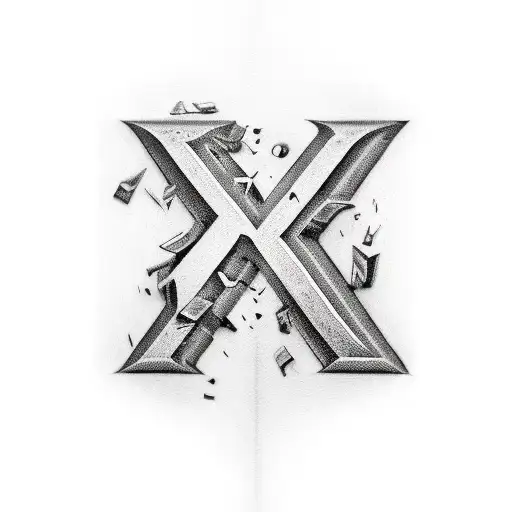 Superposition of the letters A, T and A, with the last A flipped upside down tattoo design idea