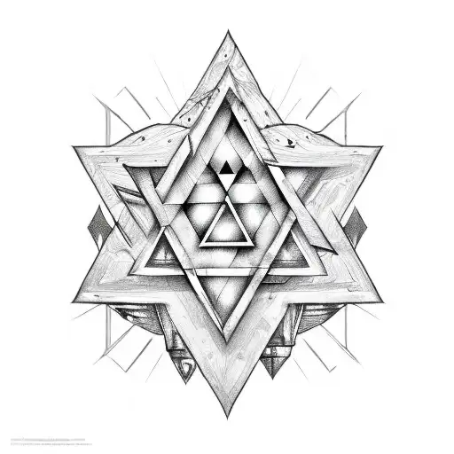 small hidden star of david tattoo design idea
