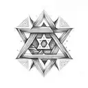 star of david and tribal  tattoo design idea