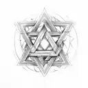 star of david and tribal  tattoo design idea
