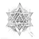 star of david and tribal  tattoo design idea