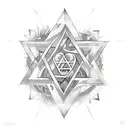 star of david and tribal  tattoo design idea