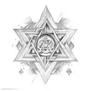 star of david and tribal  tattoo design idea