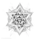 star of david and tribal  tattoo design idea