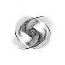 A mesmerizing abstract representation of water ripples merging with a serene yin yang symbol tattoo design idea