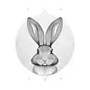 rabbit white matrix code tattoo design idea