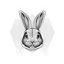 rabbit white matrix code tattoo design idea