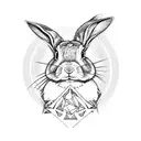 rabbit white, matrix code tattoo design idea