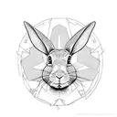 rabbit white, matrix code tattoo design idea