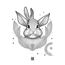 rabbit white, matrix code tattoo design idea