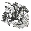 cowboy riding bucking bronco tattoo design idea