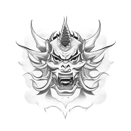 Hannya mask tattoo design idea