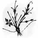 Barbed Wire with violets and daffodils  tattoo design idea