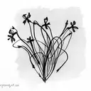 Barbed Wire with violets and daffodils  tattoo design idea