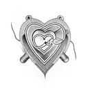 A heart-shaped lock with the initials 'SS' inside tattoo design idea