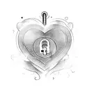 A heart-shaped lock with the initials 'SS' inside tattoo design idea