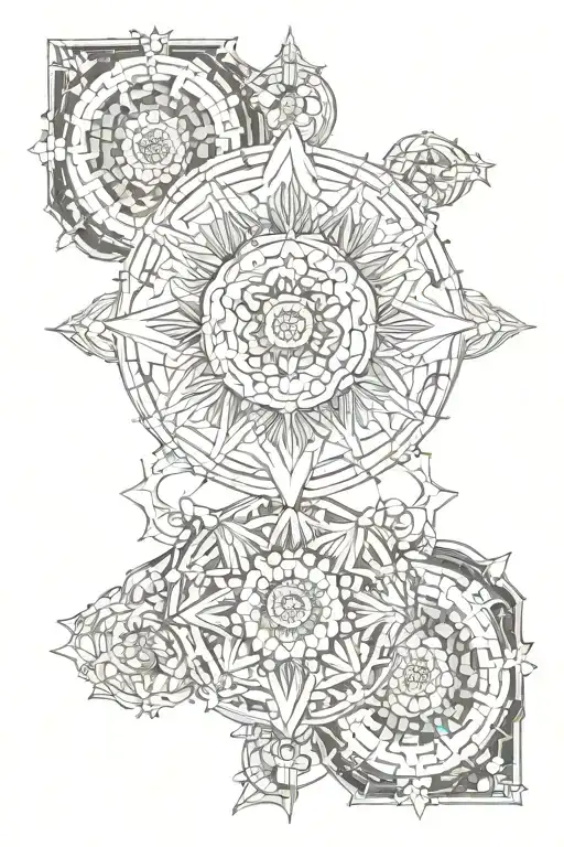 gothic cathedral mandala  tattoo design idea