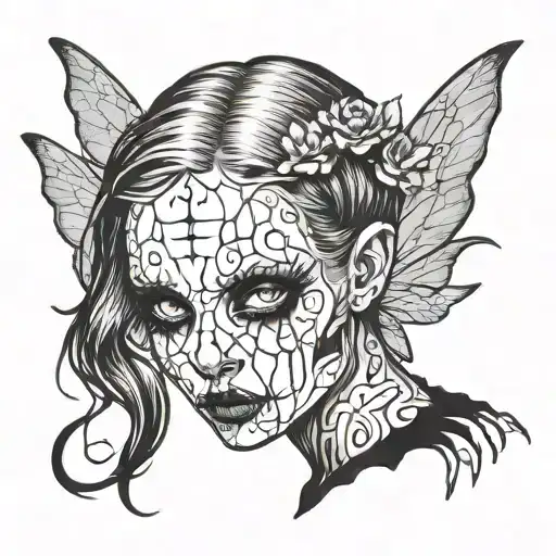 self love in a fairy  tattoo design idea