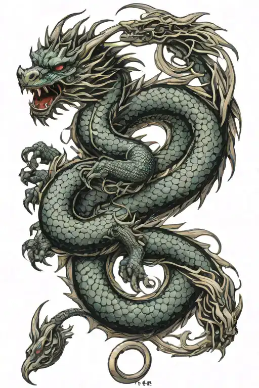 Elden Ring Slyfer The Sky Dragon  tattoo design idea