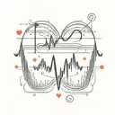 tattoo of a heartbeat line with a Spanish flag pattern tattoo design idea