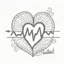 tattoo of a heartbeat line with a Spanish flag pattern tattoo design idea