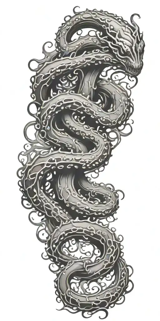 Kraken tentacles coming out of water tattoo design idea
