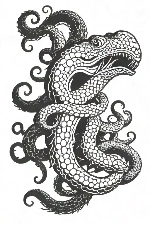 kraken tentacles coming out of water starting at the shoulder tattoo design idea
