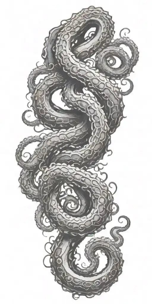 Kraken tentacles emerging tattoo design idea