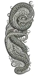 kraken tentacles spiral down arm tattoo design idea