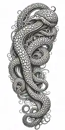 Kraken tentacles coming out of water tattoo design idea