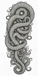 Kraken tentacles coming out of water tattoo design idea
